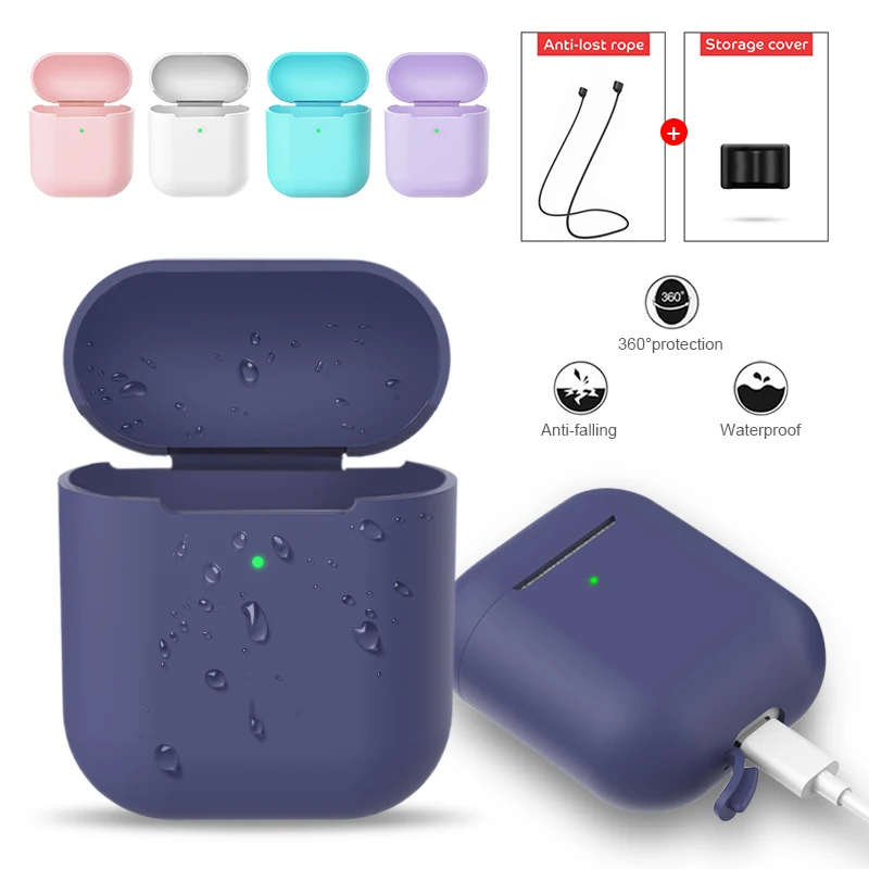 1 шт. ТПУ силиконовый Bluetooth беспроводной чехол для наушников AirPods 2 защитный