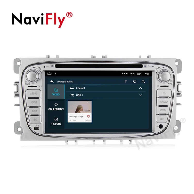 Discount NaviFly 2din Android9.1 Quad core Car DVD Player GPS Navi for Ford Focus Galaxy Audio Radio Stereo wifi Head Unit 3