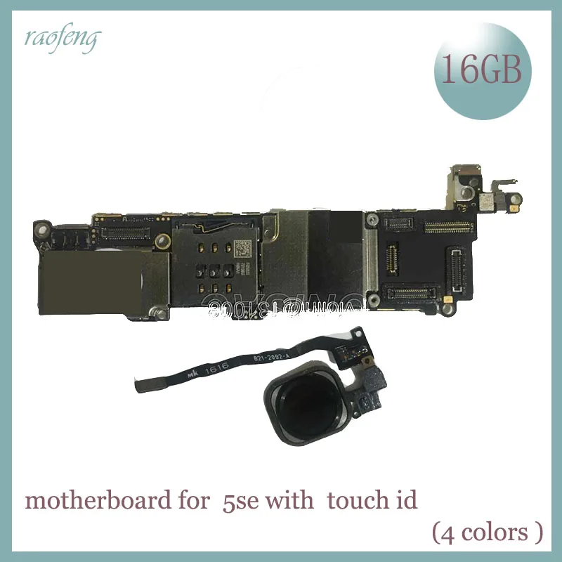 Raofeng high quality with touch id 16gb for iphone 5se Motherboard unlocked mainboard disassembled chips Logic Boards | Мобильные