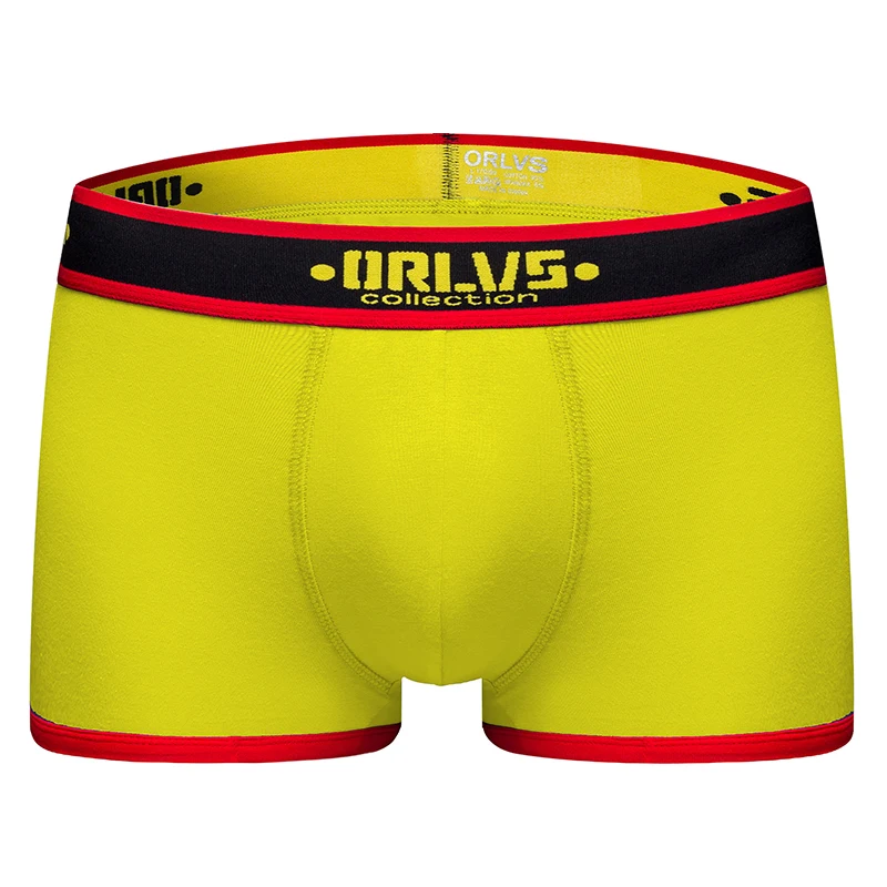 ORLVS, мужское нижнее белье, мужские боксеры, удобные трусики, дышащие, быстросохнущие, Cueca Tanga, мужские боксеры, быстросохнущие, в сетку, OR176 - Цвет: Yellow