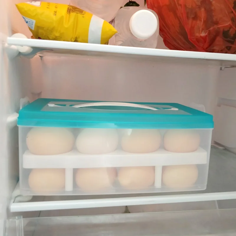 24 яйца коробка стеллаж для хранения коробки Органайзер удобный пищевой контейнер двухслойный Многофункциональный прочный хрустящий кухонные товары