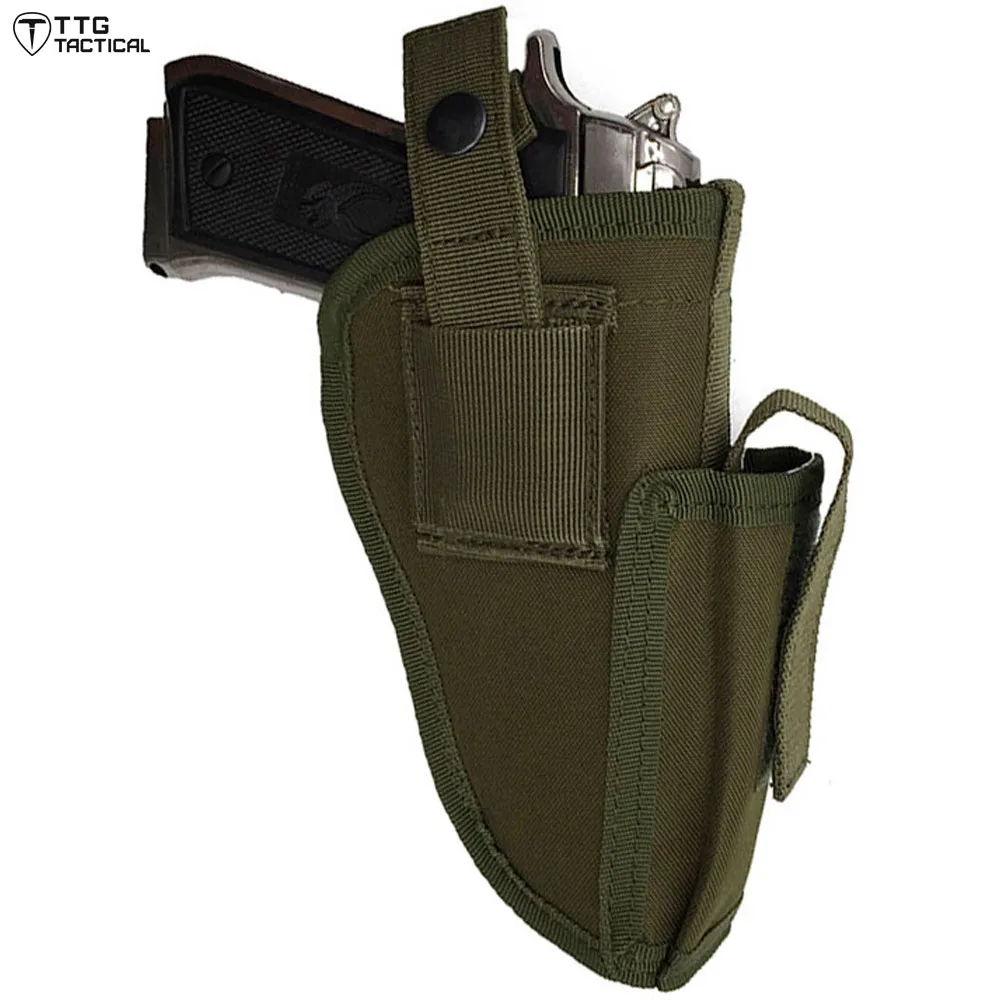 TTGTACTICAL Military Waist Gun Holster With Magazine Slot EDC Right and