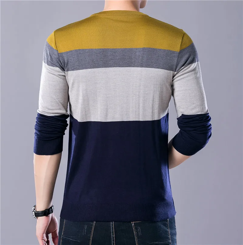 Covrlge, Осенние новые мужские свитера с круглым воротником, пуловер, Мужская брендовая одежда, вязанная рубашка, слимфит, модный свитер поло, MZL015