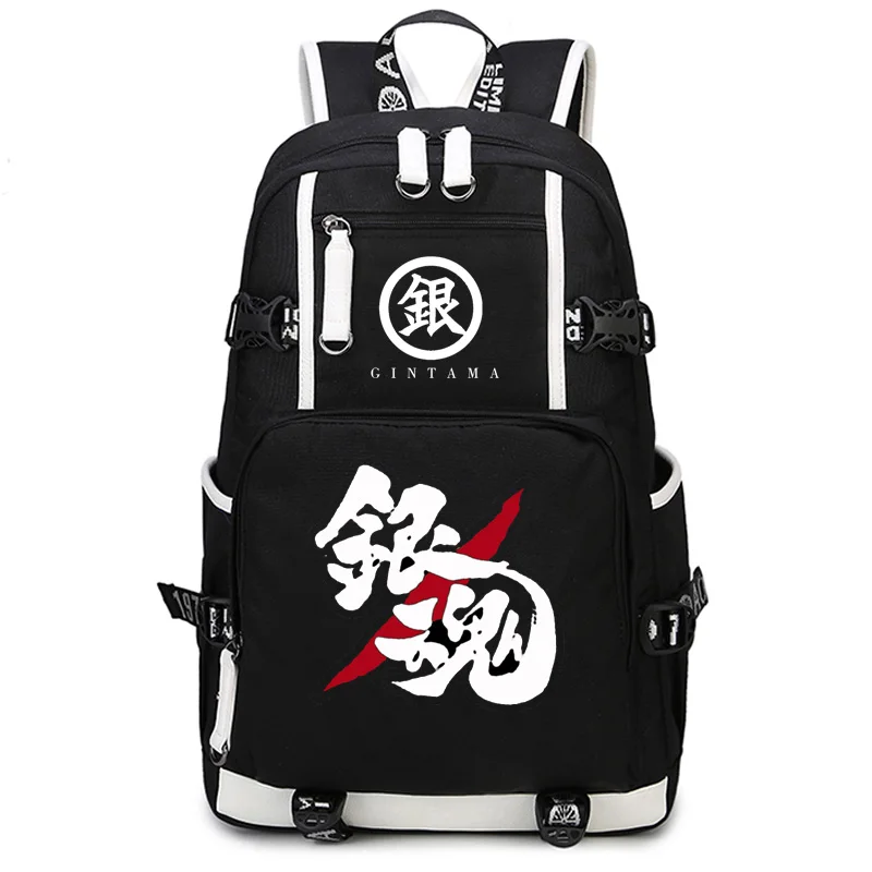 Japanese Anime Gintama Backpack Boys Cartoon Gin Backpacks for Fans