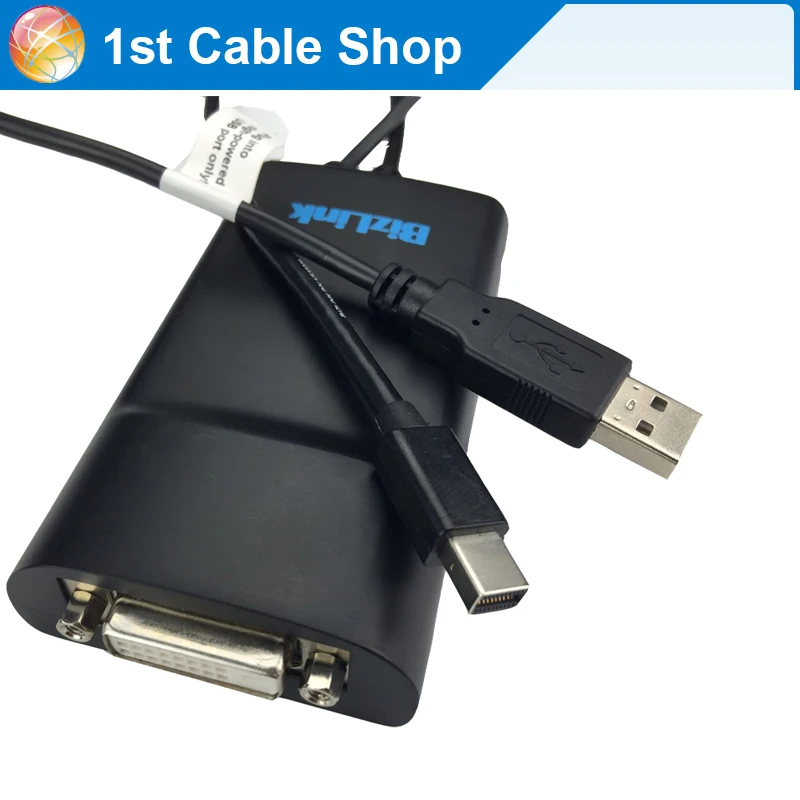 Активный двухканальный кабель Mini DisplayPort для DVI с USB блоком питания до 1600X2560 |