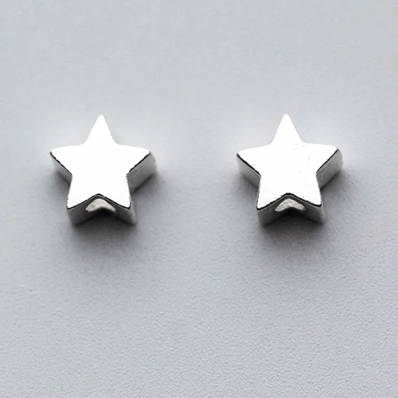 

2pcs/lot 925 Sterling Silver Fashion Spacer Beads Star Heart Shape Charm Beads Fit Original Charm Bracelet DIY Silver Jewelry