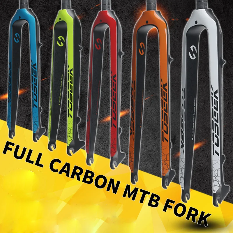 

2018 TOSEEK 26/27.5/ 29 inch 3K Full carbon fiber Fork Bicycle Fork Mtb Road Mountain Bike fork Bicycle Parts 1-1/8