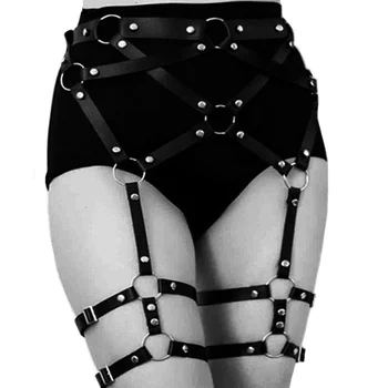 

2019 new Women Harness Body leather Belts Sexy Garters Bondage Belt Punk Strap O-ring Waist Leg Adjustable Suspender Straps
