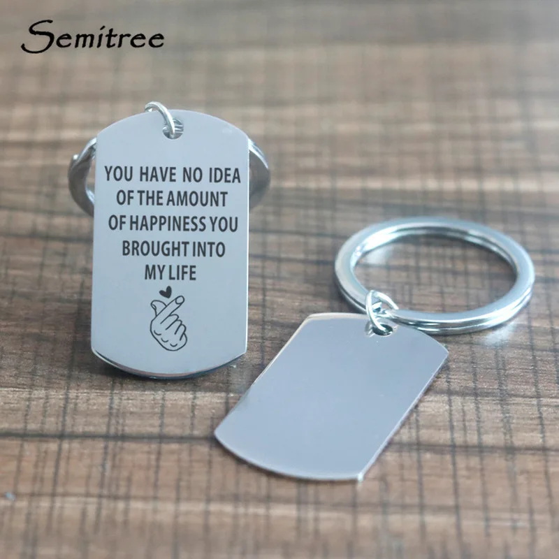 Semitree 1 шт. Нержавеющая сталь брелок обещает любви для влюбленных пар подарки для парня девушки автомобильный брелок для ключей аксессуары