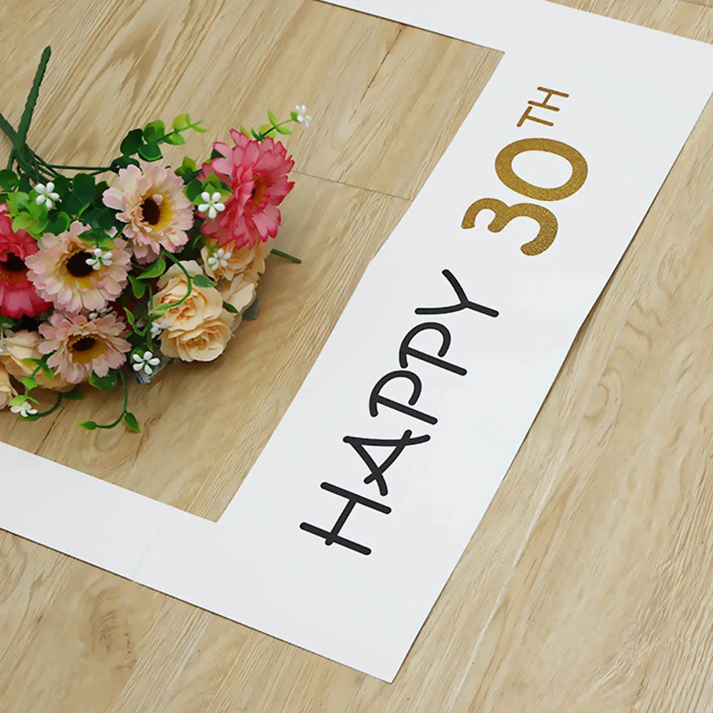 

Happy Birthday 30th Photo Booth Props Photo Frame Photobooth Anniversary 30 years Birthday Decorations Party Supplies