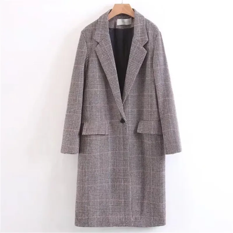 Mode Manteau Haute 2018 De Kaki Streetwear Élégant Longue Vêtements Laine Qualité Toyouth Nouveau Femmes Causalité Pardessus Lâche Vintage wStawq