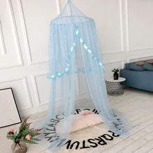 94.5in Принцесса замок Круглый купол Кровать Навес Москитная сетка элегантный сетки и кружева Висячие вязать для комнат кроватки украшения подарки