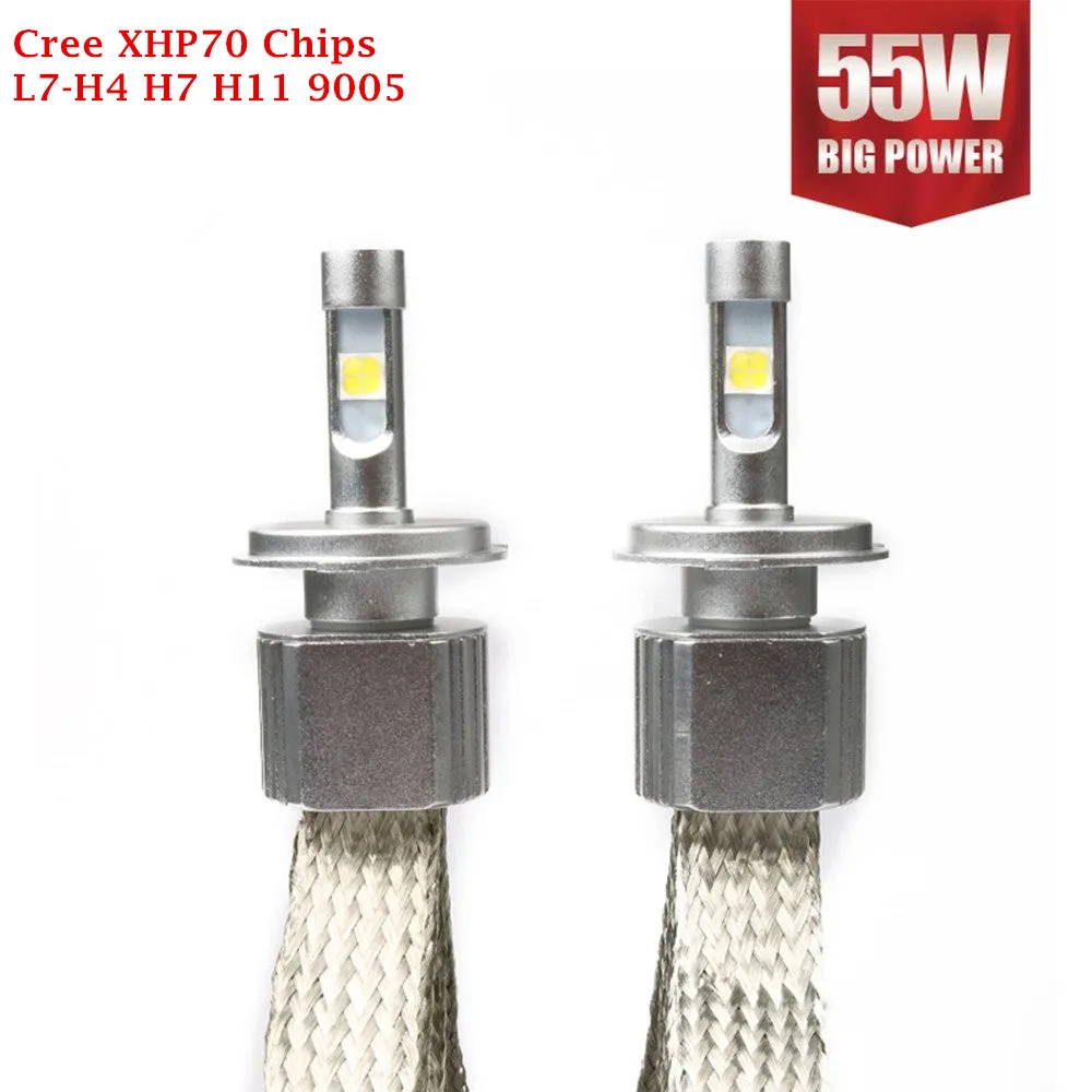 

Special Offer! 12V-24V H7 Auto Cree XHP70 Chip LED Headlight Kit Car Bulbs EMC Driver H4 H11 9005 9006 H1 xhp 70 Led Headlight