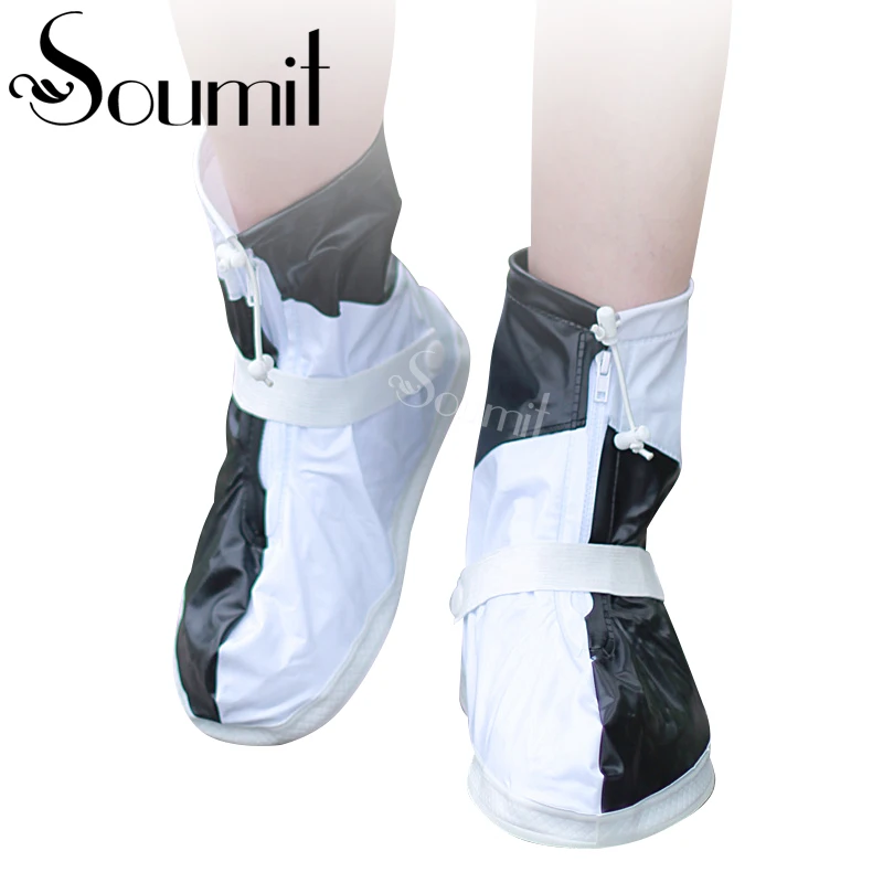 

Soumit 2019 New Rain Boots Shoe Cover For Men Women PVC Waterproof Dustproof Cover Adjustable Strap Reusable Overshoes Cover