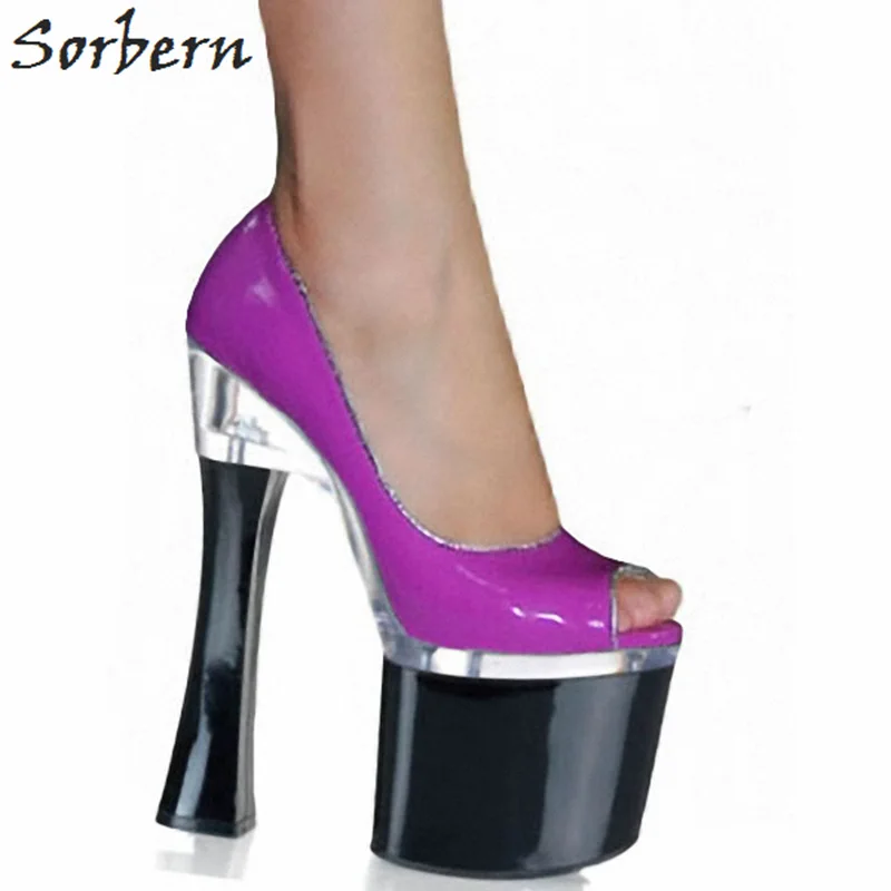 

Sorbern Peep Toe Super High Heels Pumps Luxury Brand Shoes Women Slip-On Platform Custom Color Designer Brand Spring Pumps