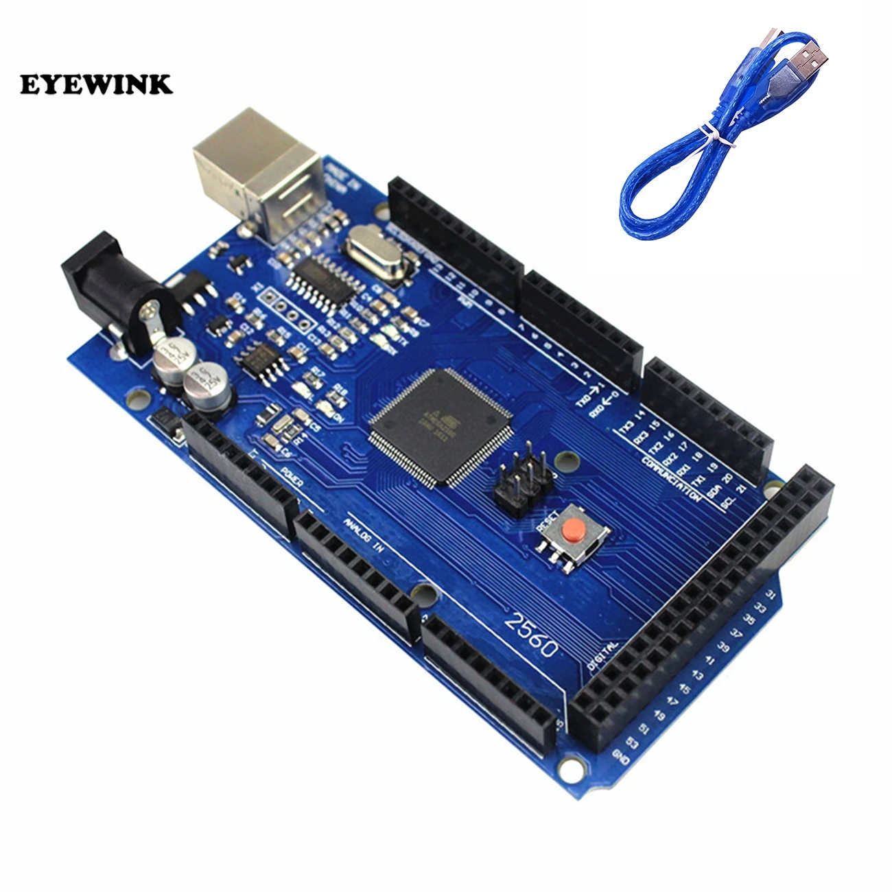 Мега 2560 R3 CH340G/ATmega2560-16AU MicroUSB. Совместимость для Mega 2560 с Загрузчиком(синий/черный) для Arduino