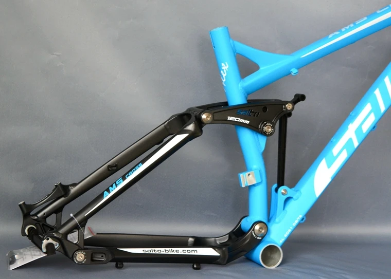 Cheap SALTO Full Suspension Frame Mountain Bicycle Shock Absorber Frame 26ER Aluminum Alloy Soft Tail Downhill Bicicleta Cadre Parts 15