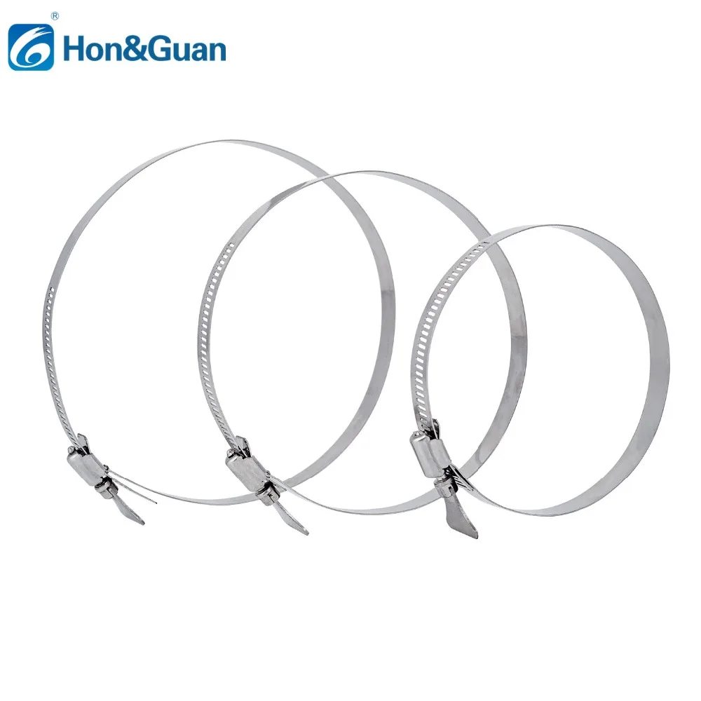 2pcs 4/5/6 inch Stainless Steel 201 Drive Hose Clamp Adjustable Fuel Line Pipe Worm Gear Clip Clamp Tube Durable Anti-oxidation