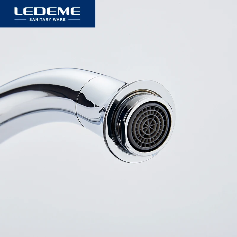 LEDEME المطبخ صنبور الجسم النحاس 360 درجة دوران الكروم منحني أنبوب مخرج صنبور حوض السباكة الأجهزة بالوعة صنبور L4025 LEDEME المطبخ صنبور الجسم النحاس 360 درجة دوران الكروم منحني أنبوب مخرج صنبور حوض السباكة الأجهزة بالوعة صنبور L4025