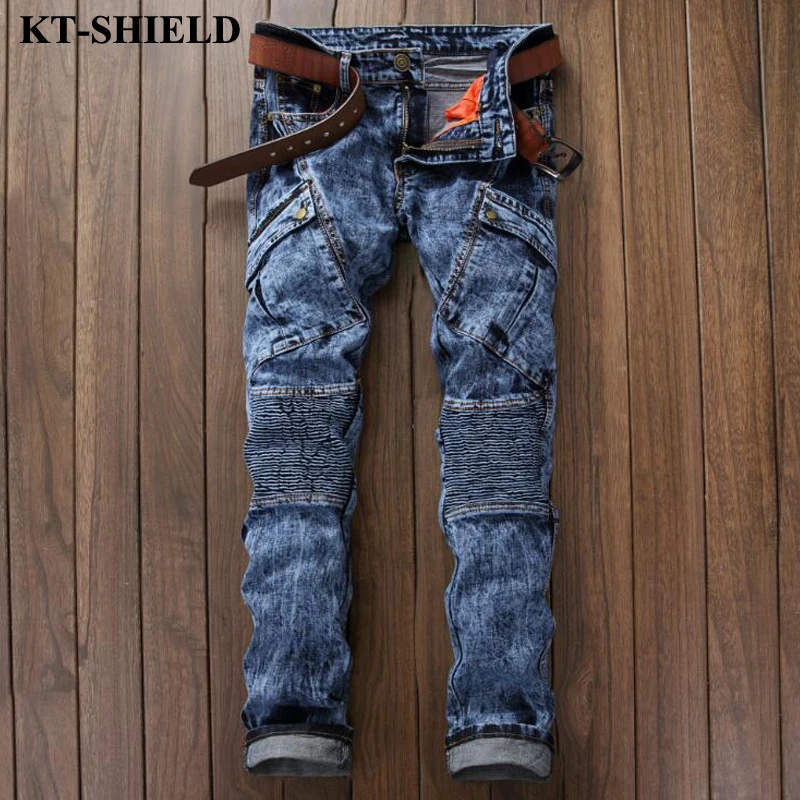 Men s Jeans Pants 2017 new Brand Fashion Denim Trousers Men Vaqueros hombre Biker Distressed Jeans