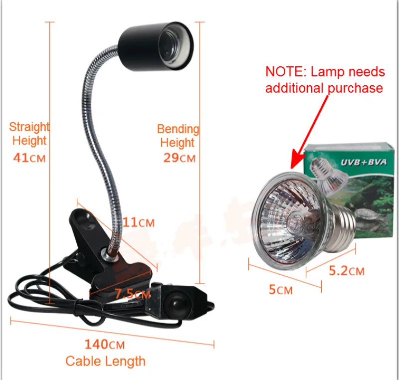 Горячая аквариум Repitle UVA+ UVB лампы держатель E27 фонаря ламповый патрон зажим держателя света для Черепаха Ящерица лягушка 2 Переключатель стиля