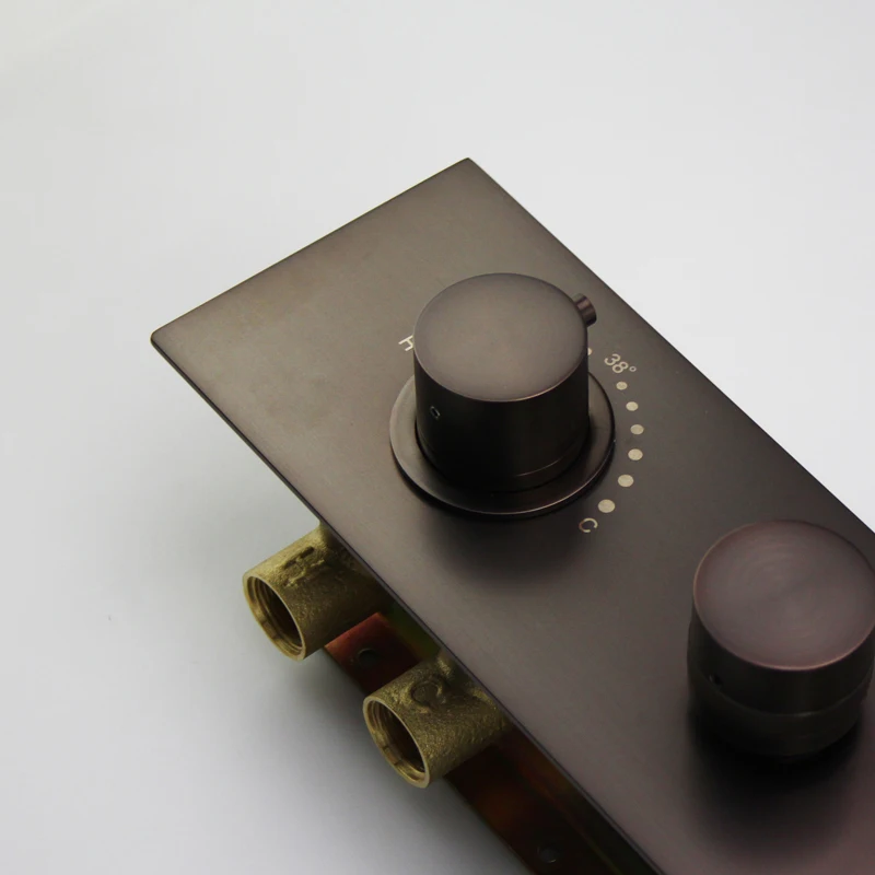 Oil Rubbed Bronze Shower Faucets Set Rainfall Waterfall Shower Heads ORB Bathroom Showers Wall Mounted Rain Hand Hold Shower