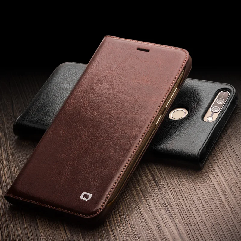 

QIALINO Case for Huawei honor v9 Handmade Genuine Leather Wallet Flip Cover for Huawei Honor v9 Luxury Ultra Slim Flip Case