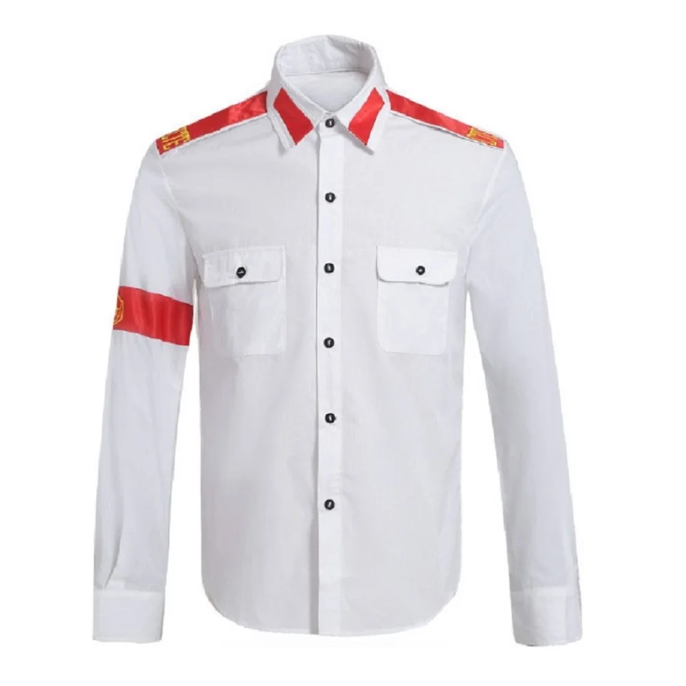 MJ Профессиональный Косплей Майкл костюм Джексон CTE Стиль рубашка для фанатов MJ белый черный красный цвета