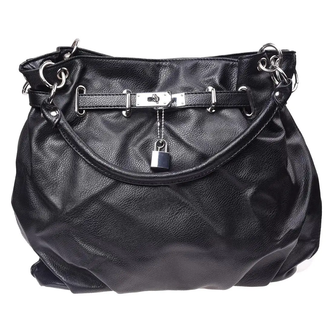 

5 X SNNY Women Girls PU Leather Hobo Handbag Bag Tote Shoulder Cross Body Black New