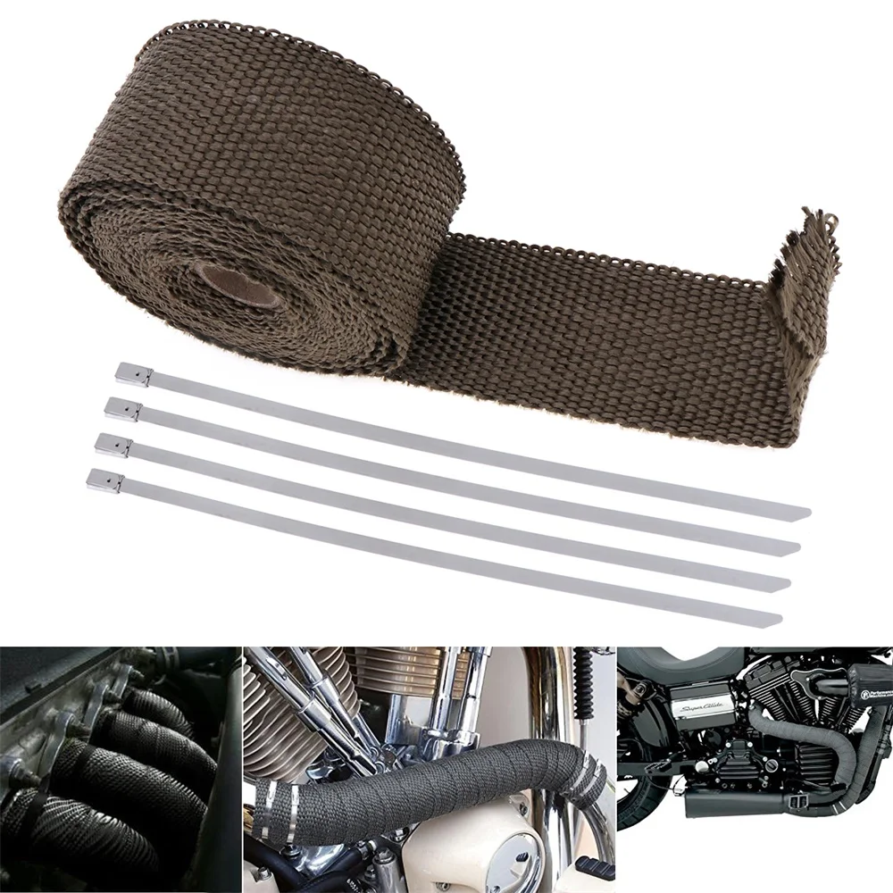 10M Negro Térmico Calor Envolvente Colector De Escape