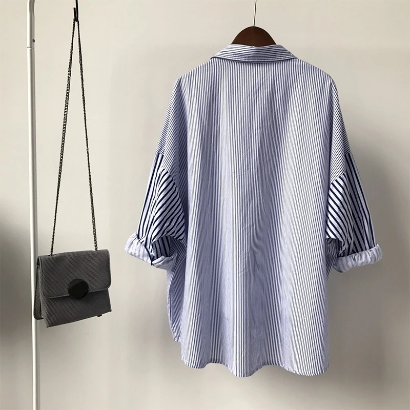 Shirts Women Long Sleeve Striped Casual Fashion High Quality Loose Womens Clothing Korean Style Simple All-match Elegant Summer