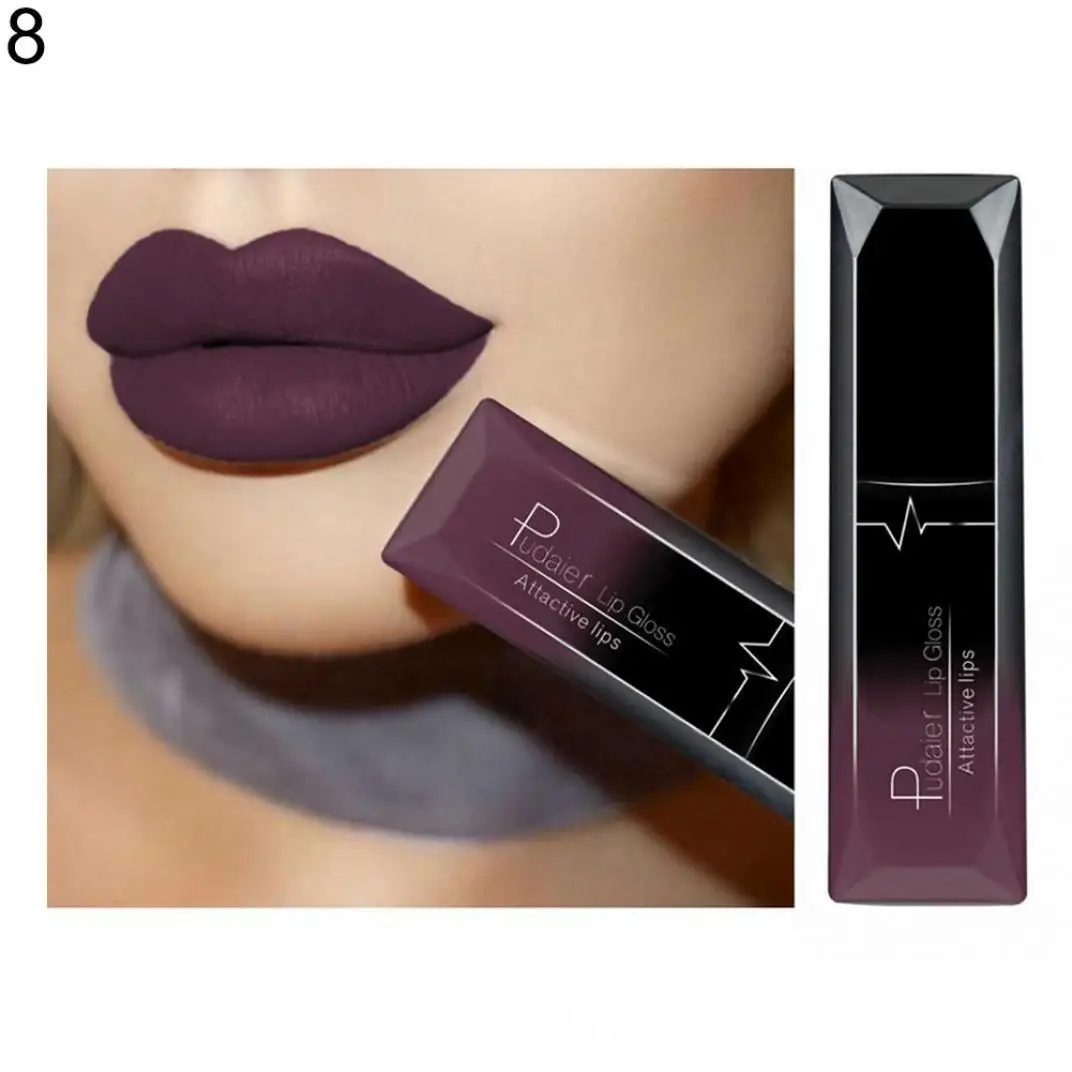 Для губ Глянцевая Жидкость Помада Matte Lip Gloss Для женщин пикантные Красота Косметическая длительное полный Размеры увлажняющий - Цвет: 08