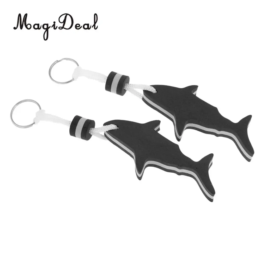 MagiDeal 2x Shark Floating Keychain Keyring Water Buoyant Key Holder for Beach Swim Yachting - Portable, Lightweight, Durable