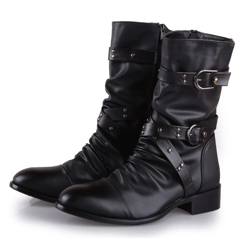 

Han edition men's shoes dr Martin boots trend pointed soft Motorcycle Boots Combat black boots
