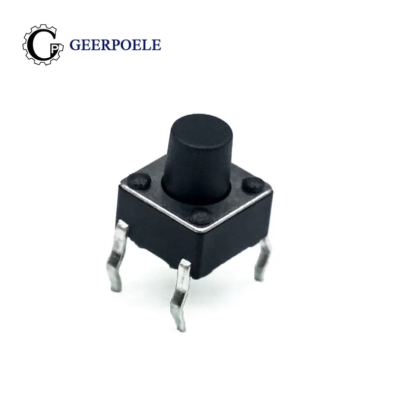 

100 pcs/lot 6*6*7.0mm DIP 12V 0.5A Push Button Micro Switch 4 PIN Tactile Tact Direct Plug-in Self-Reset Interruptor