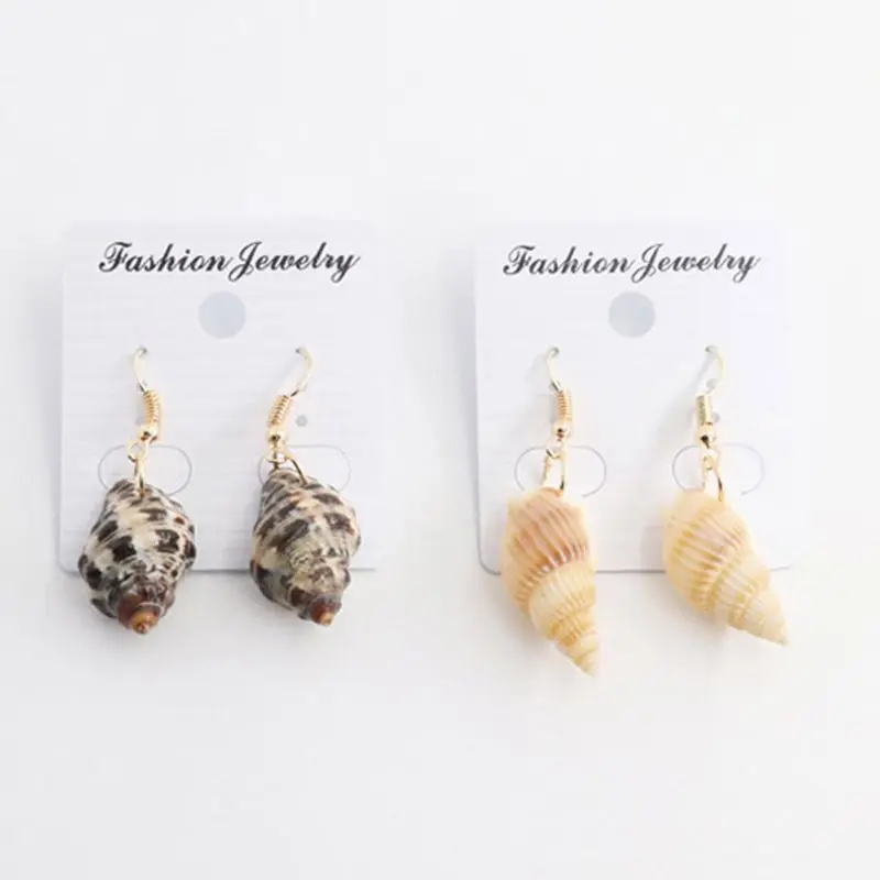 

Handmade Natural Conch Shell Earrings Ear Hook Beach Earrings Fashion Earrings