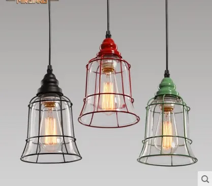 

Edison Industrial Pendant Lights In Loft with Glass Lampshade Vintage Lamp Lamparas Pendente De Techo for Dining Room Lighting