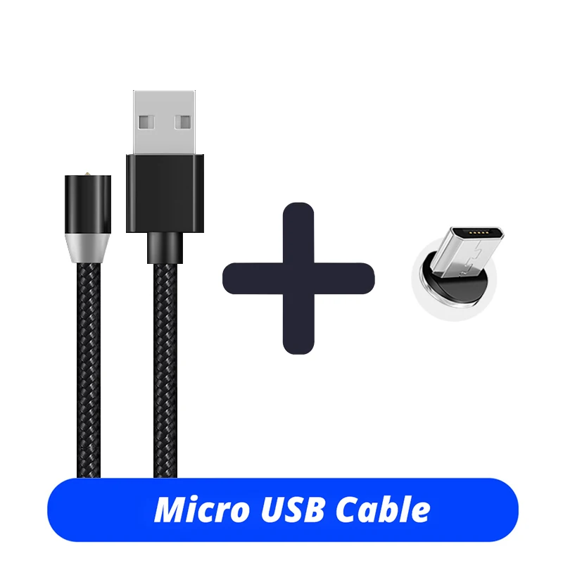 CBAOOO 1/2 м микро USB кабель Магнитный кабель для зарядного устройства для Xiaomi huawei Android кабели для мобильных телефонов мини USB кабель быстрое зарядное устройство - Цвет: Black