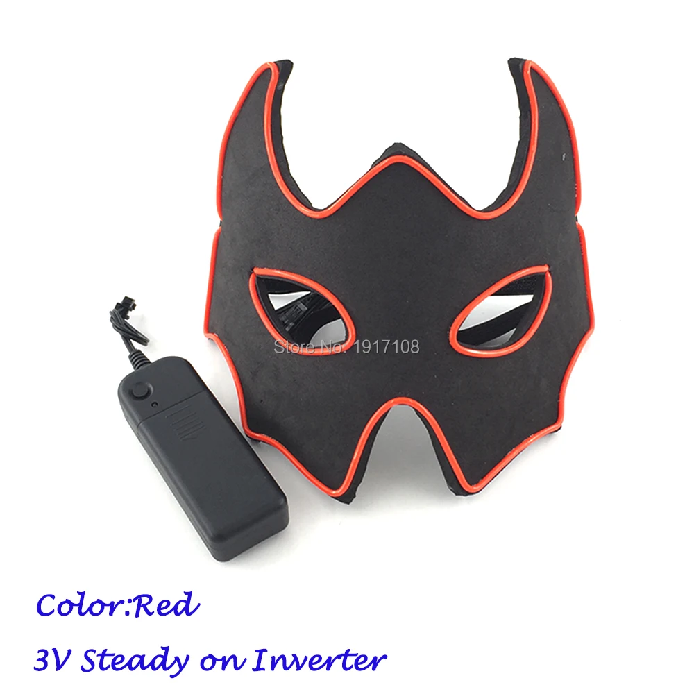 Для Бэтмена маска для вечеринки Косплей украшение светодиодный ночной флуоресцентная маска для выпускного вечера маска из ЭВА мультфильм игрушки дропшиппинг 1 шт - Цвет: red steady on