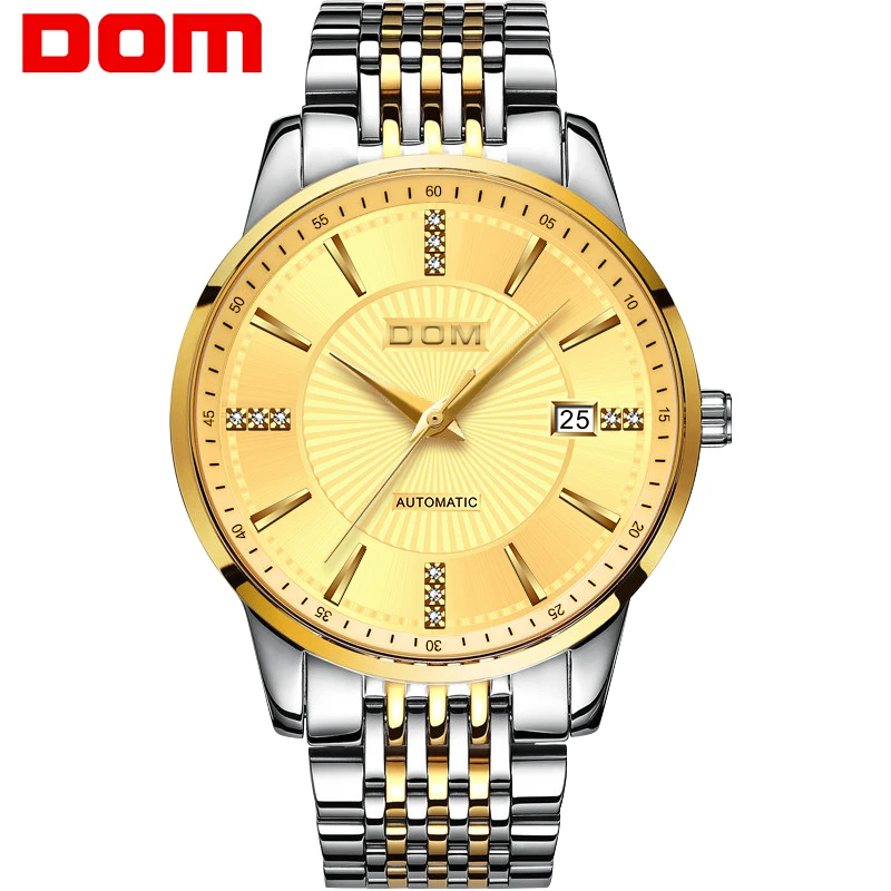 

Men Steel Business Waterproof Sport Watches Relogio Masculino Mens Watches Top Brand Luxury Automatic Mechanical Watch DOM M-79