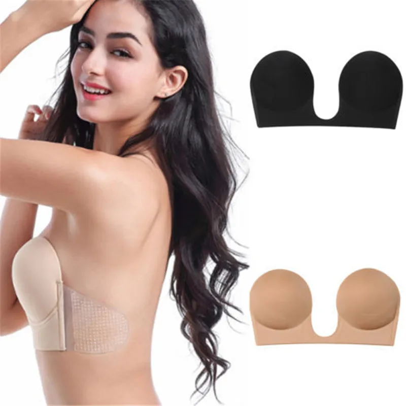  Invisible Push Up Bras Women Strapless Bras Dress Wedding Party Sticky Self-Adhesive Silicone Brass