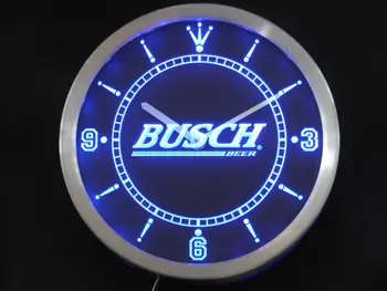 

nc0482 Busch Bar Beer Neon Sign LED Wall Clock