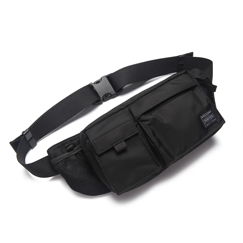 Повседневные мужские сумки на пояс из Оксфордского материала, сумка на ремне для путешествий, сумка на ремне для телефона, черная сумка с большим количеством карманов, набедренная сумка - Цвет: Черный