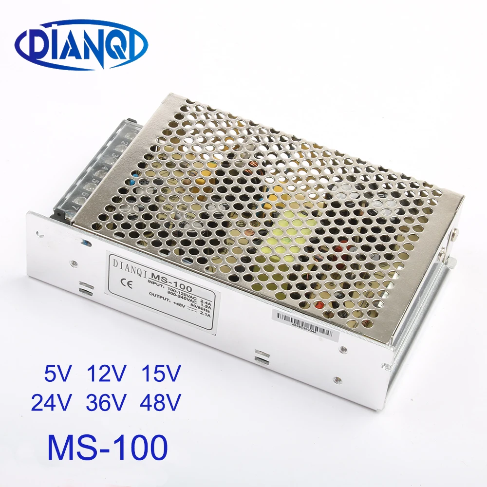 DIANQI MS 100 12 24 15 импульсный источник питания светодиодного табло 100w 5 v 36 48 Мини