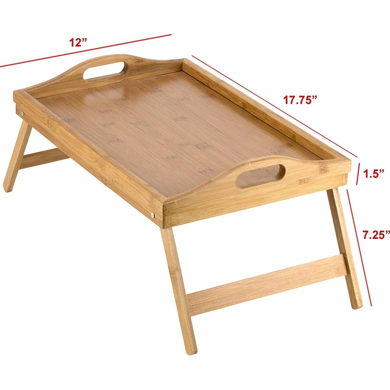 Портативный складной столик-поднос для кровати со складными ножками и поднос для завтрака бамбуковый столик для кровати и поднос для кровати с ножками