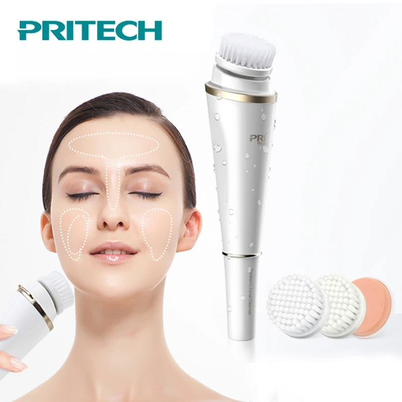 Pritech 3 In 1 Electric Multifunctional Facial Cleansing Brush Silicone