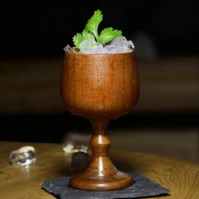 Винтажный деревянный бокал для вина ручной работы портативный пивной чай кофейная чашка#0622