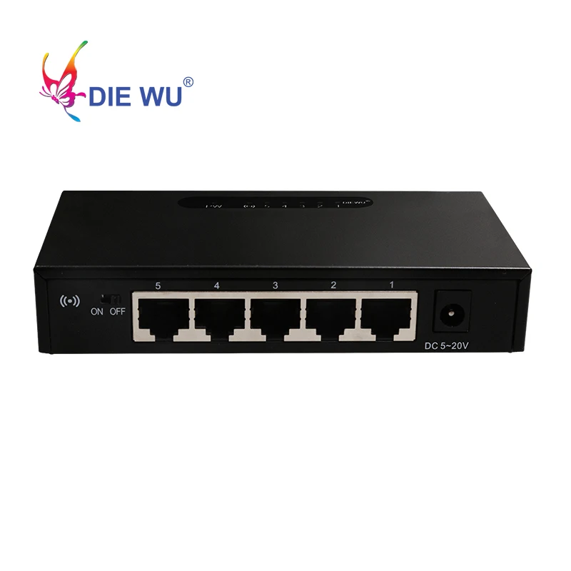 DIEWU 5 портов RJ45 10/100 Мбит/с сетевой коммутатор концентратор Настольный LAN