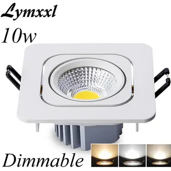 

Square Led Cob Ceiling Light Dimmable 10w led Recessed downlight lamp bulb 360 degree rotation AC90-260V or 12V or 24v UL CE