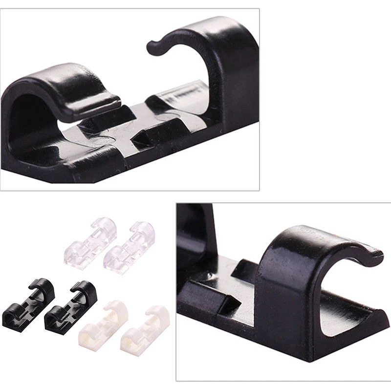 

3 Colors USABLE 20pcs/pack Self-adhesive Securing Cable Clamp Cable Housing Line Fixed Decor Wire Storage Clips Buckle Organizer